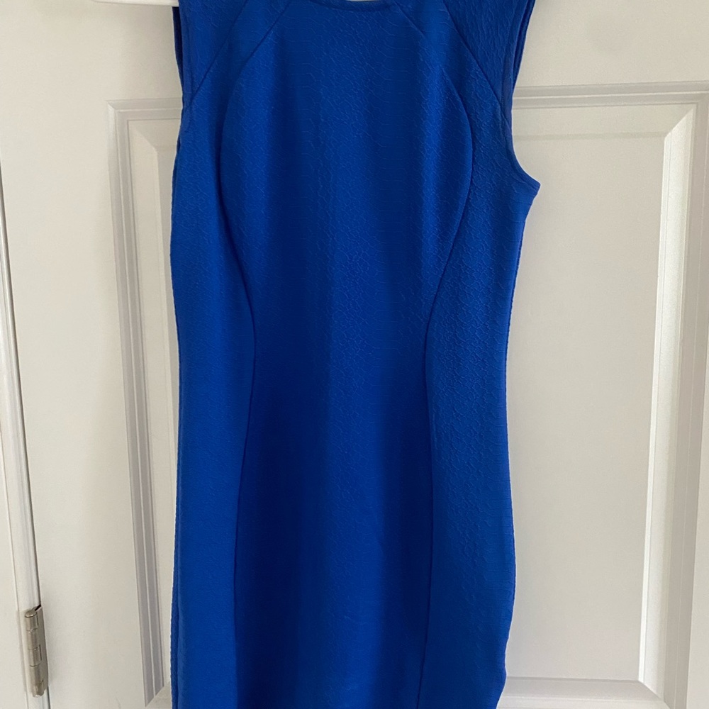 H&M Blue Sleeveless Sheath Mini Dress